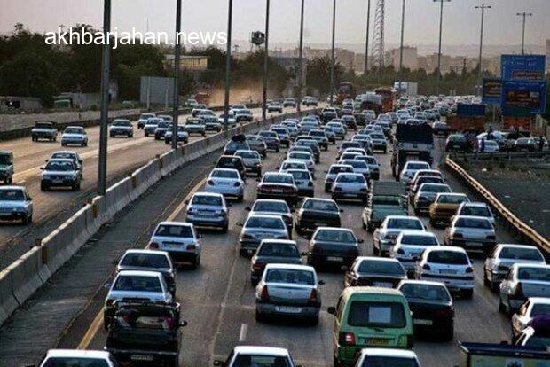 ترافیک کلافه‌کننده در یکی از محورهای اصلی؛ گزارش لحظه‌ای از وضعیت ترافیکی جاده‌های ایران