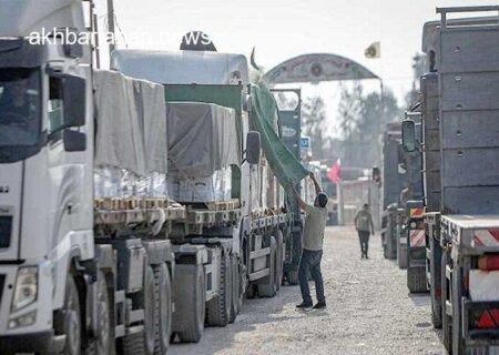 اعزام کاروان ۴۰۰ کامیونی حامل محموله کمک‌های انسان‌دوستانه به غزه