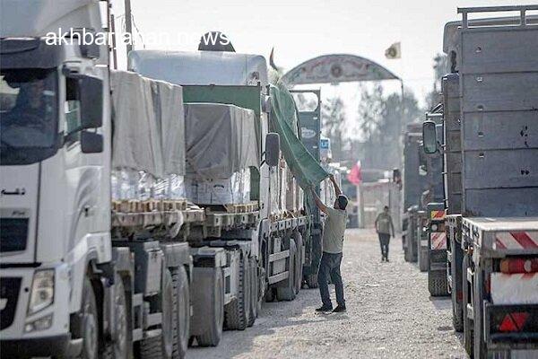 اعزام کاروان ۴۰۰ کامیونی حامل محموله کمکهای انساندوستانه به غزه