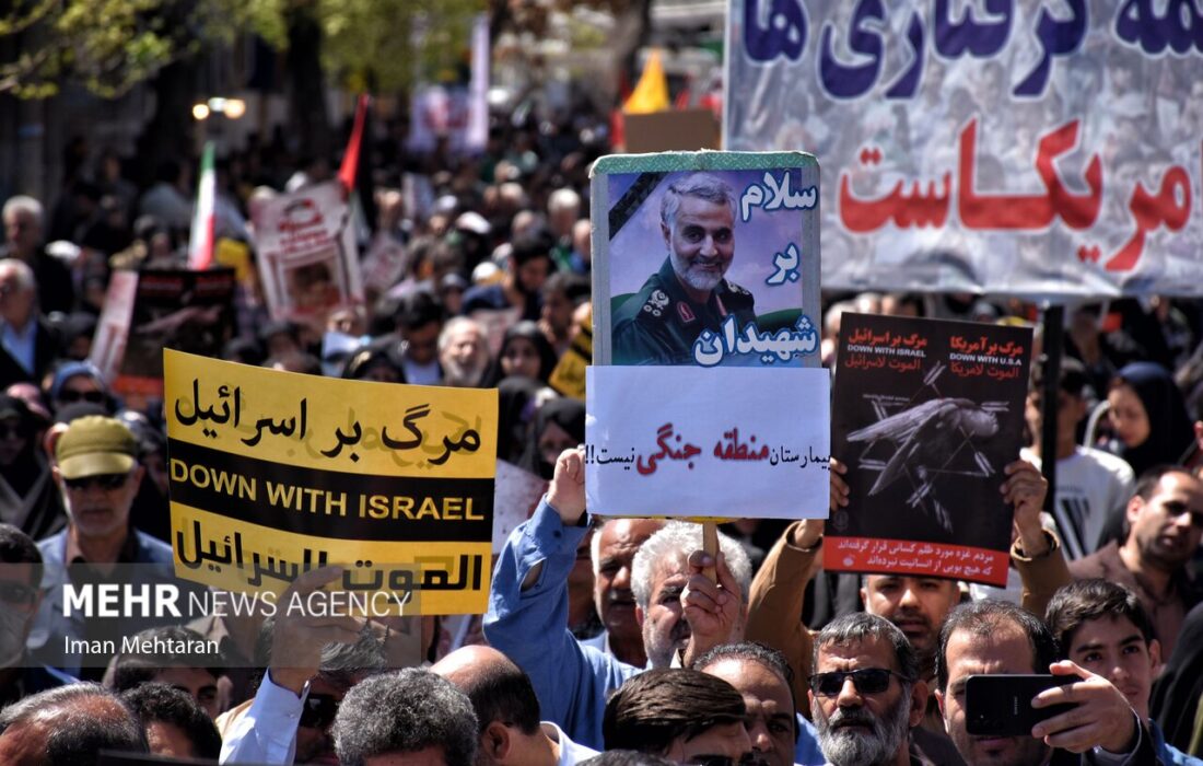 نمازگزاران کرمانشاهی خشم خود را از جنایات رژیم صهیونیستی ابراز کردند