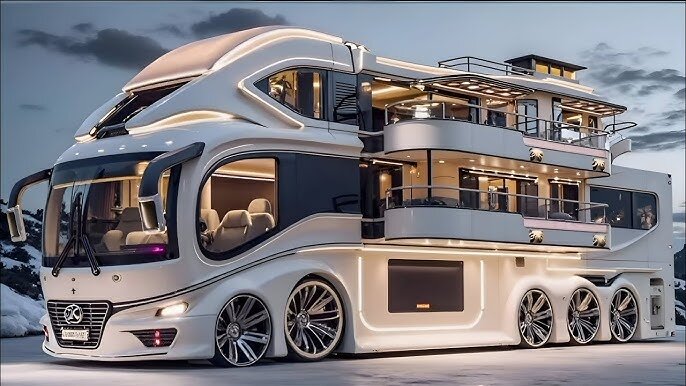 رونمایی از هتلهای ۵ ستاره متحرک؛ خودرو فراتر از یک وسیله نقلیه + تصاویر