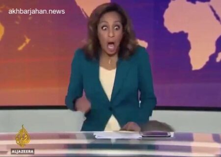 وحشت مجری برنامه زنده از حضور ناگهانی موش روی میز