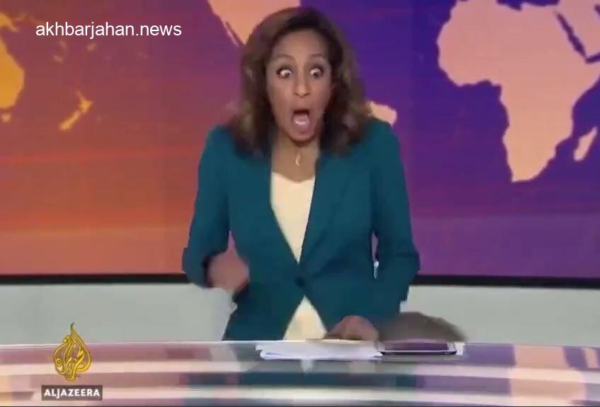 وحشت مجری برنامه زنده از حضور ناگهانی موش روی میز