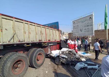 جان باختن 5 نفر از پرسنل بهداشت در سانحه دلخراش؛ تصادف وحشتناک پژو با کامیون