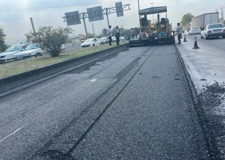 آغاز عملیات روکش آسفالت در محور ساری-میاندورود