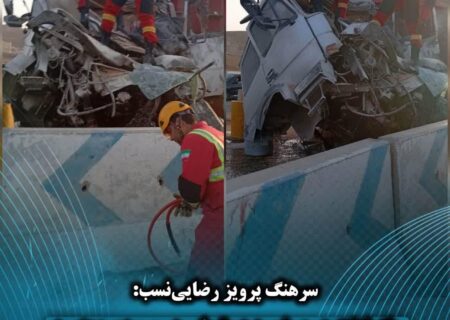 تصادف مرگبار در بجنورد: جان باختن یک نفر در پی برخورد دو تریلی