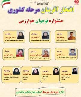 افتخارآفرینی دانش‌آموزان چهارمحال و بختیاری در جشنواره نوجوان خوارزمی