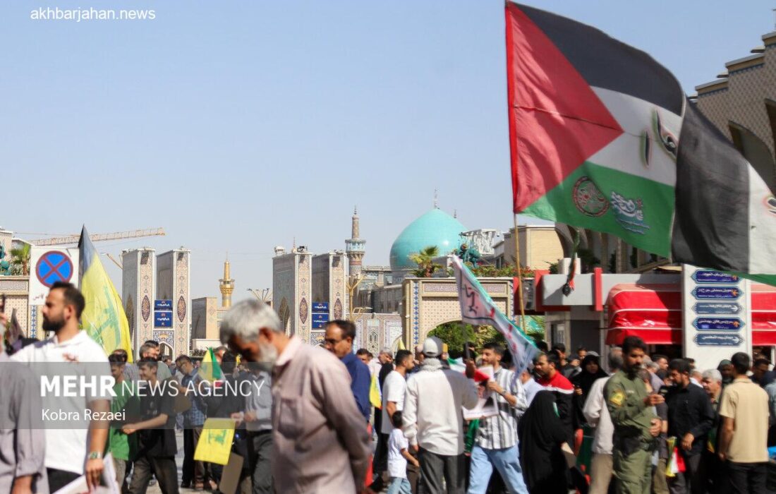 حمایت قاطع از مقاومت؛ انعکاس یکپارچه در جوار حرم امام رضا (ع)