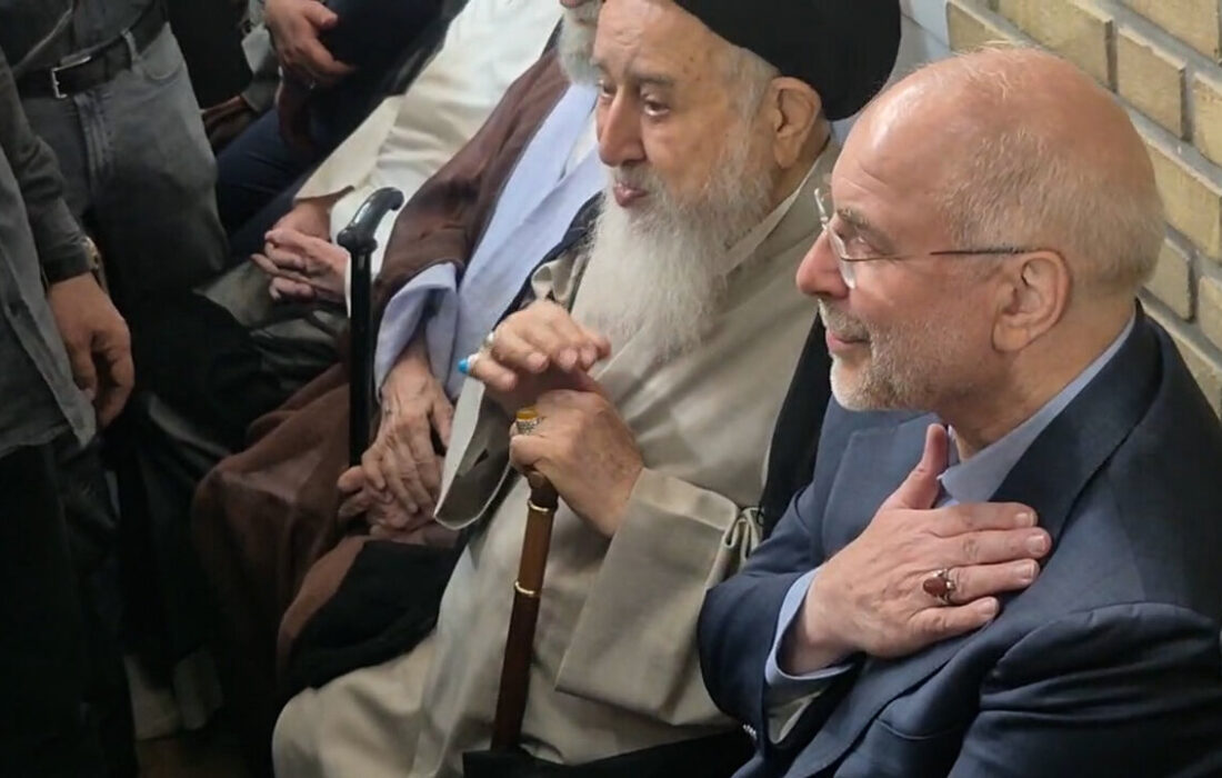 قالیباف در مراسم یادبود همسر آیت‌الله سیستانی شرکت کرد