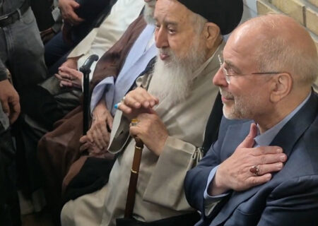 قالیباف در مراسم یادبود همسر آیت‌الله سیستانی شرکت کرد