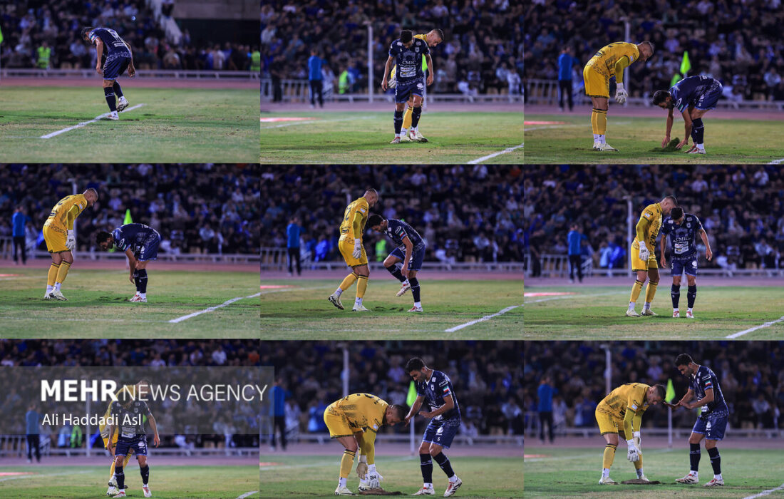 نبرد تماشایی استقلال و چادرملو در زمین فوتبال