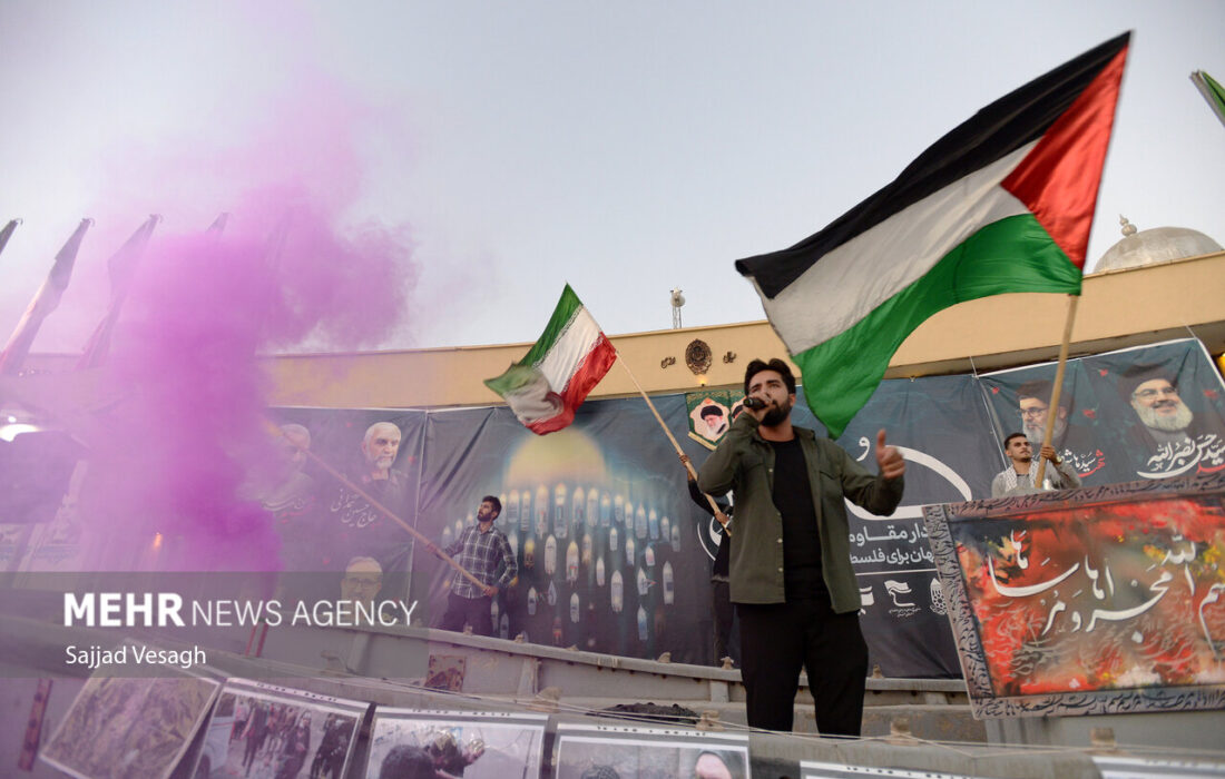 تجمع پرشور حامیان مقاومت در همدان برای پشتیبانی از کاروان صمود – ۲