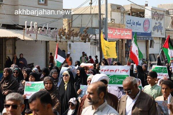 برگزاری باشکوه راهپیمایی بشارت نصر در جزیره قشم