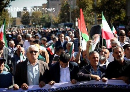 خروش انزجار آذری‌ها از رژیم اشغالگر اسرائیل در راهپیمایی «بشارت نصر»