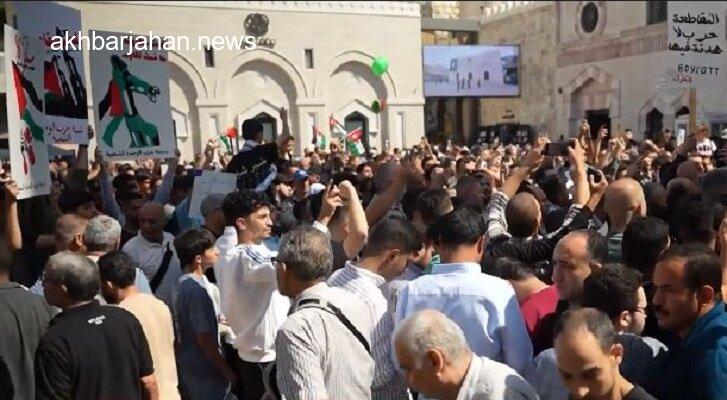 خروش اردنیها در حمایت از مقاومت فلسطین