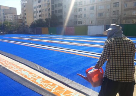 آماده‌سازی زمین استاندارد هاکی کرمانشاه برای بهره‌برداری