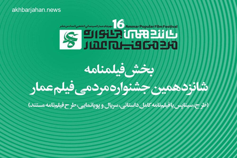 جزئیات بخش فیلمنامه شانزدهمین جشنواره عمار اعلام شد