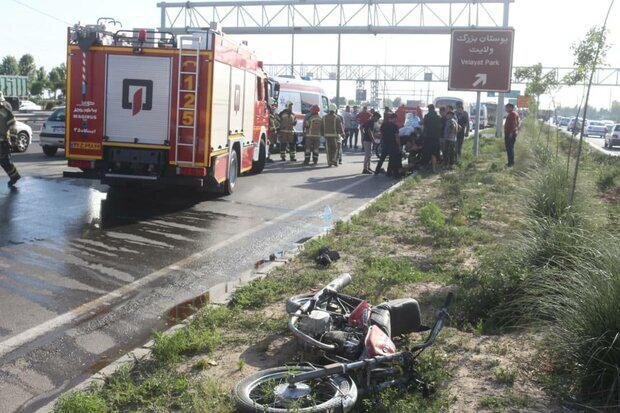 تصادف سنگین در اتوبان آزادگان، ترافیک کلافه‌کننده در مسیر غرب به شرق