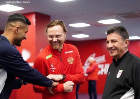 خنده و خوش‌وبش قلعه‌نویی و محبی با سرمربی تیم ملی روسیه