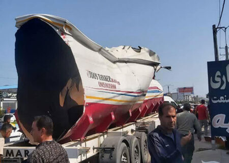 آتش‌سوزی مهیب ناشی از انفجار تانکر سوخت در حین جوشکاری