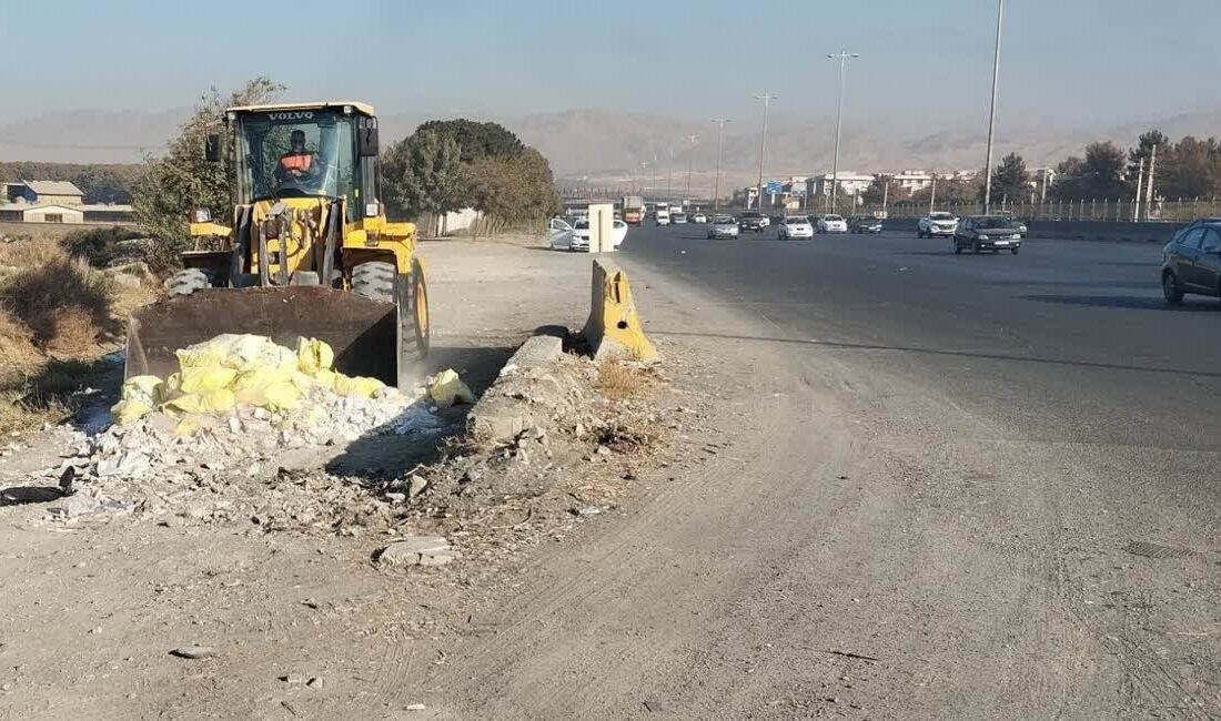 برخورد با متخلفان تخلیه نخاله و مصالح ساختمانی در حاشیه راههای البرز