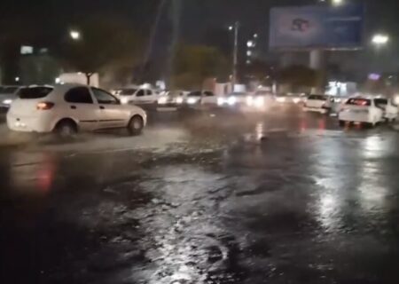 آبگرفتگی معابر شهر ایلام بر اثر شدت بارش باران