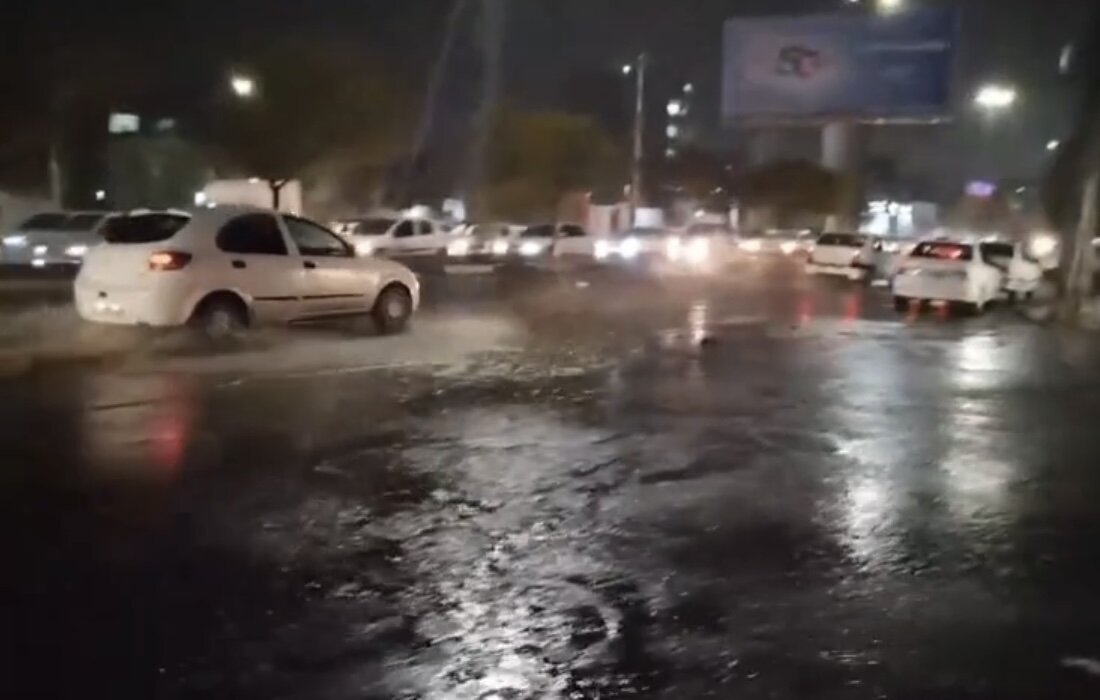 آبگرفتگی معابر شهر ایلام بر اثر شدت بارش باران